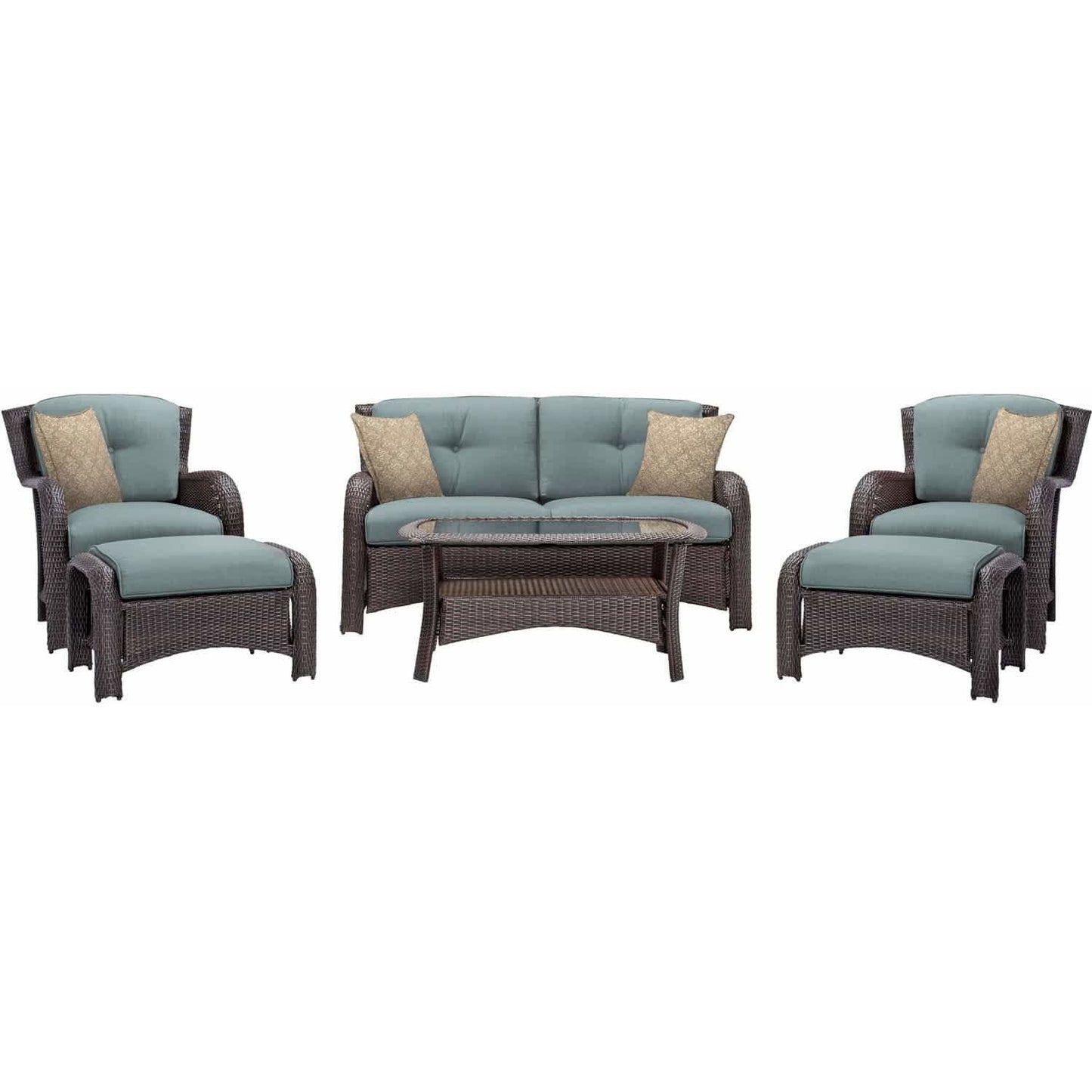 Hammond Atlantic 6Pc Patio Conversation Set With Loveseat, Ottomans - M&K Grills