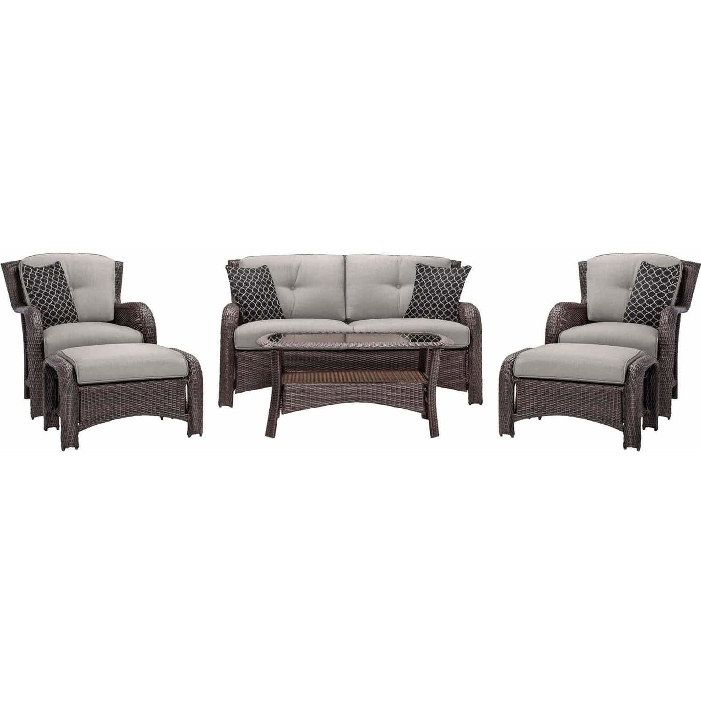 Hammond Atlantic 6Pc Patio Conversation Set With Loveseat, Ottomans - M&K Grills