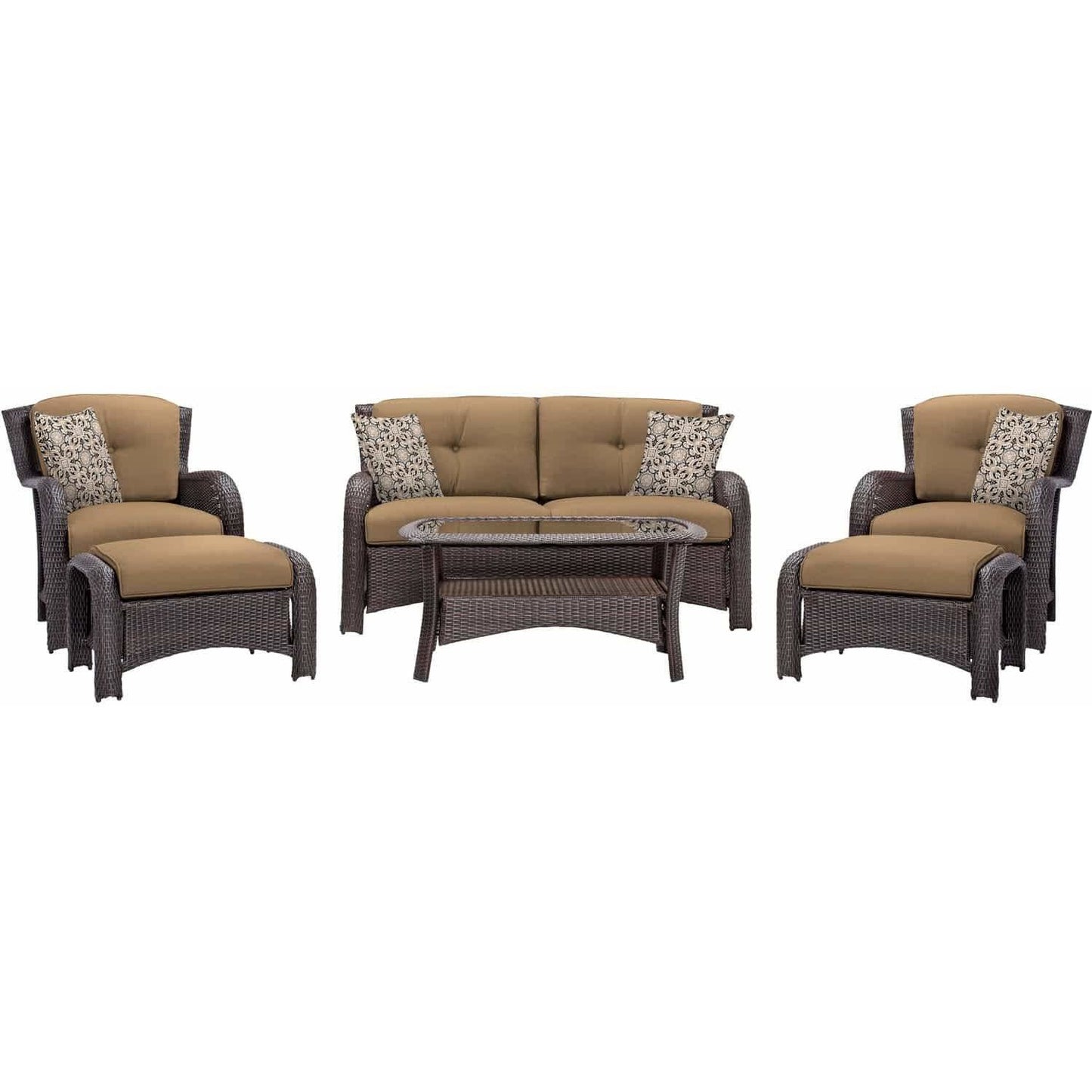 Hammond Atlantic 6Pc Patio Conversation Set With Loveseat, Ottomans - M&K Grills