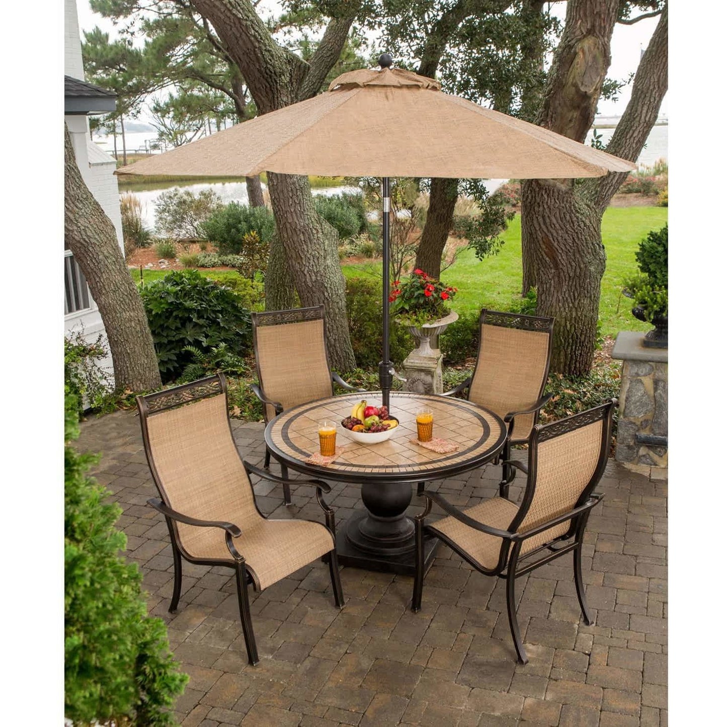 Hammond Brandywine 5Pc Outdoor Dining Set 4 Seats, Round Table - M&K Grills