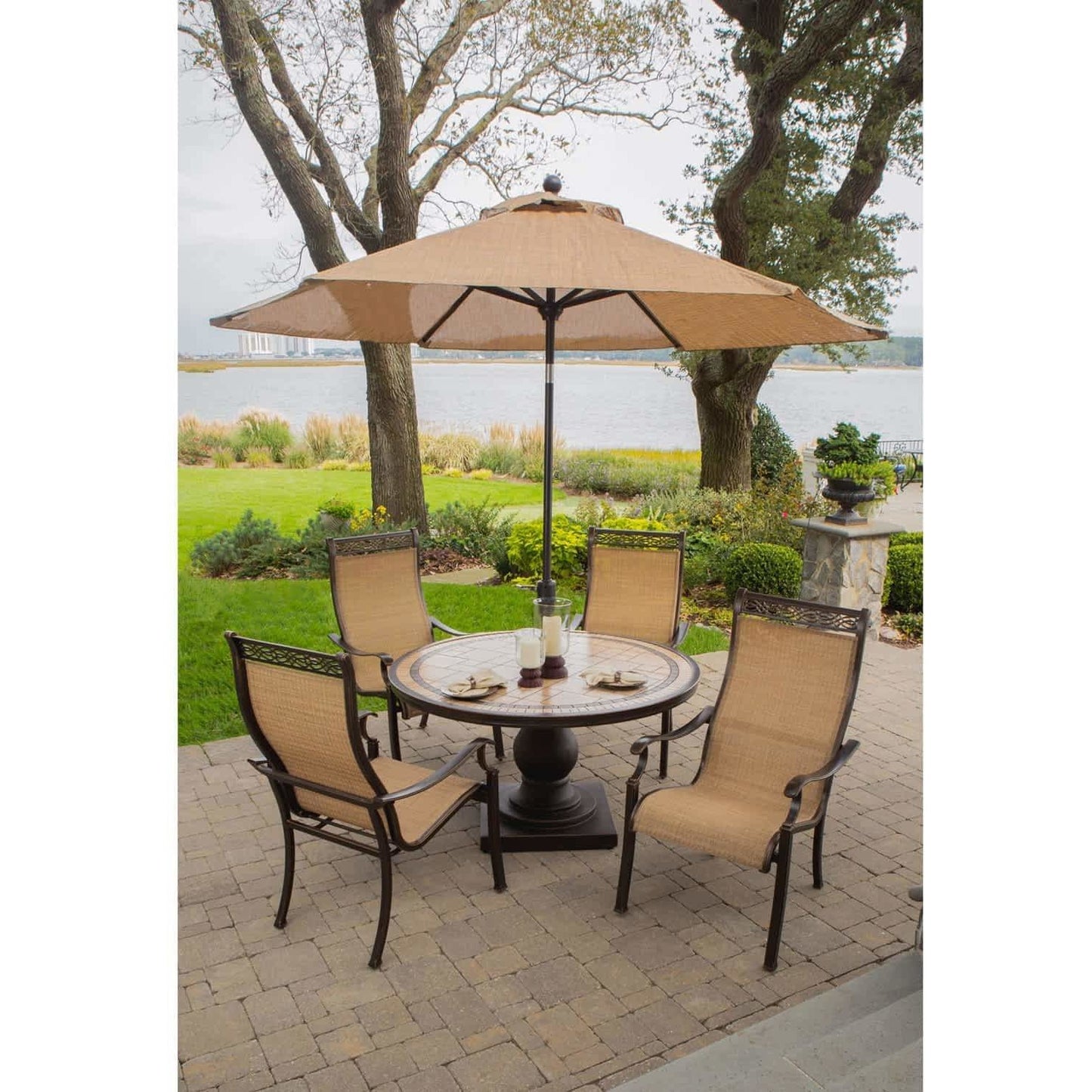 Hammond Brandywine 5Pc Outdoor Dining Set 4 Seats, Round Table - M&K Grills