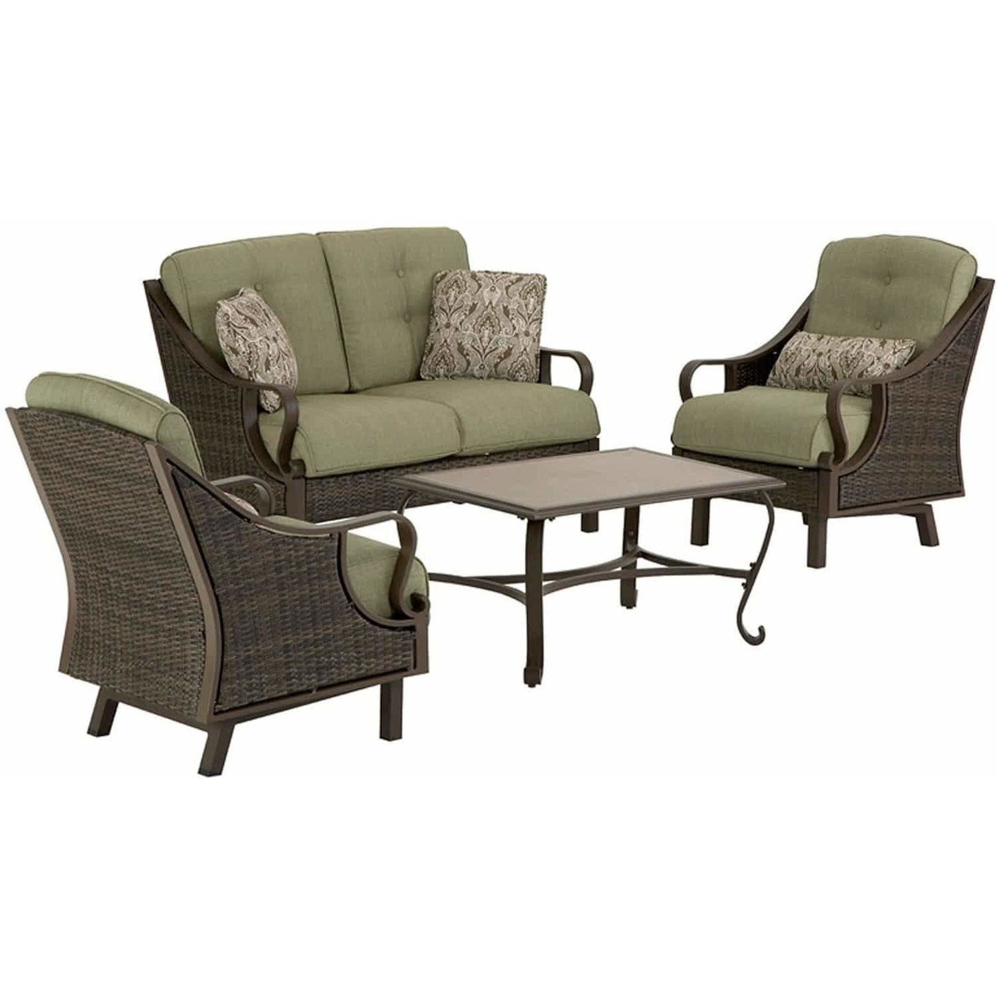 Hammond Casitas 4Pc Outdoor Sofa Set Sofa 2 Glider Chairs Coffee Table - M&K Grills