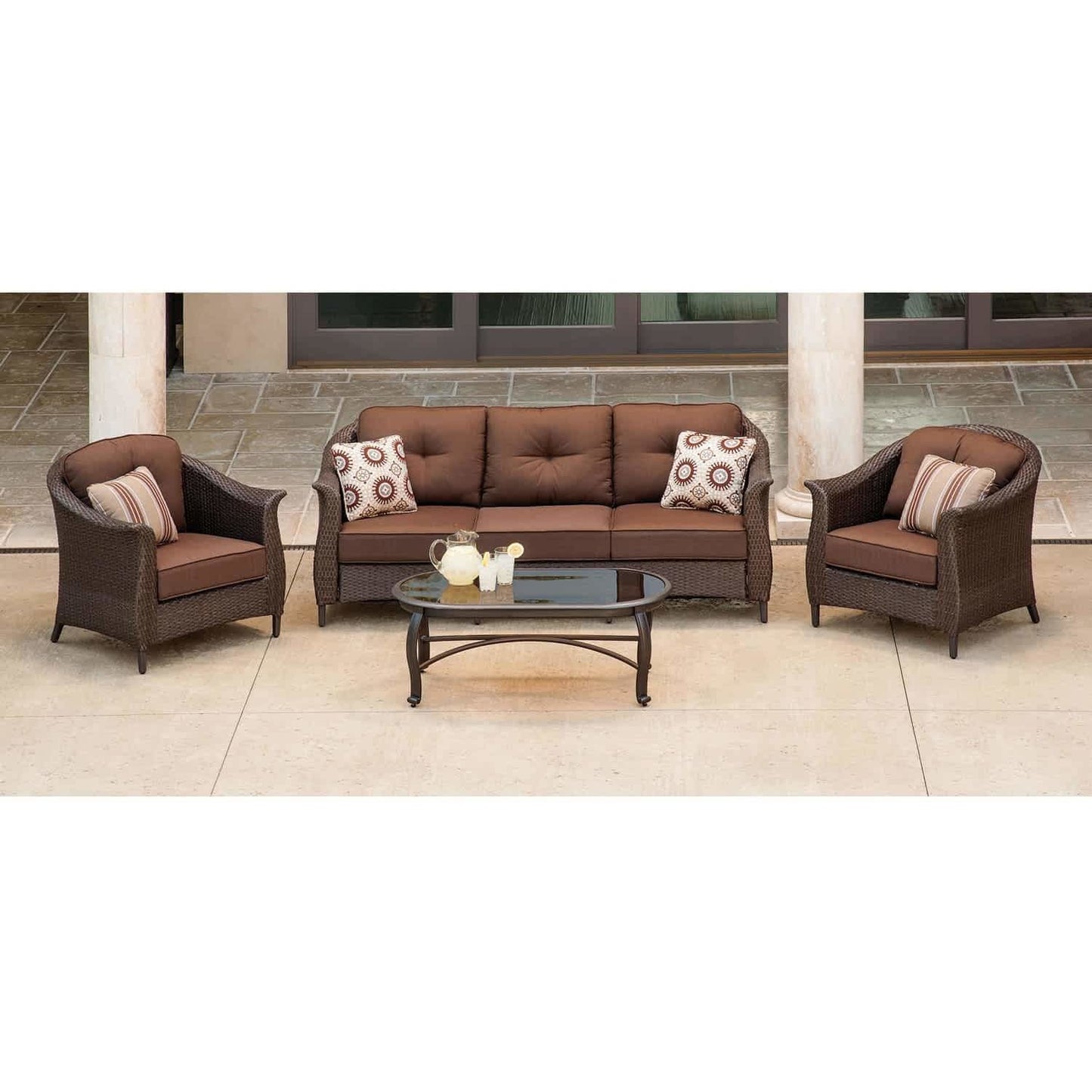 Hammond Drexel 4Pc Outdoor Loveseat Set 2 Chairs Loveseat Coffee Table - M&K Grills