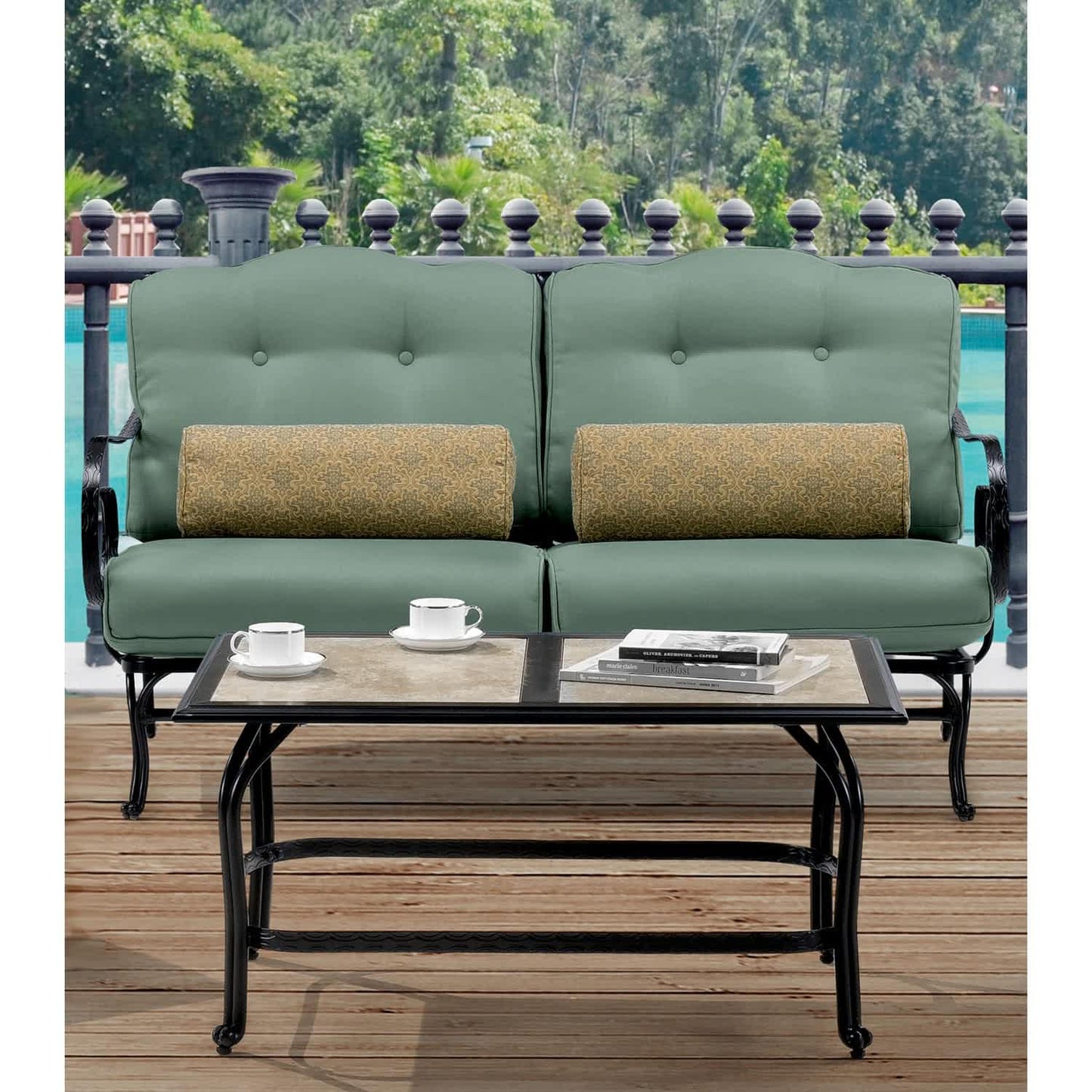 Hammond Lakeside 6Pc Outdoor Conversation Set Loveseat And Ottomans - M&K Grills