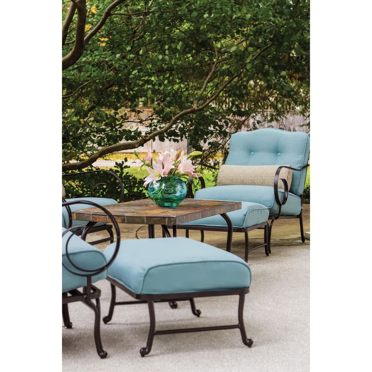 Hammond Lakeside 6Pc Outdoor Conversation Set Loveseat And Ottomans - M&K Grills
