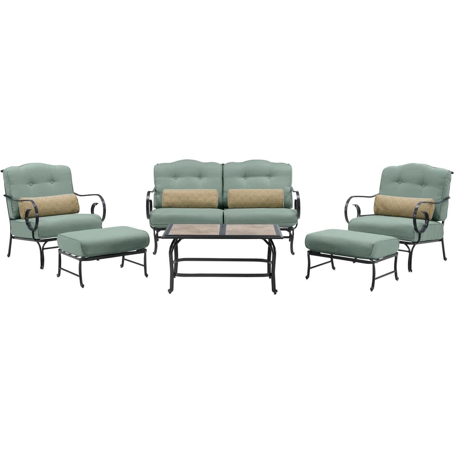 Hammond Lakeside 6Pc Outdoor Conversation Set Loveseat And Ottomans - M&K Grills