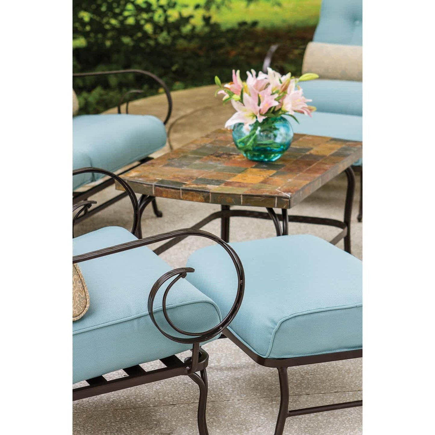 Hammond Lakeside 6Pc Outdoor Conversation Set Loveseat And Ottomans - M&K Grills