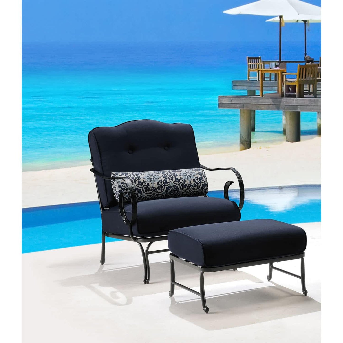 Hammond Lakeside 6Pc Outdoor Conversation Set Loveseat And Ottomans - M&K Grills