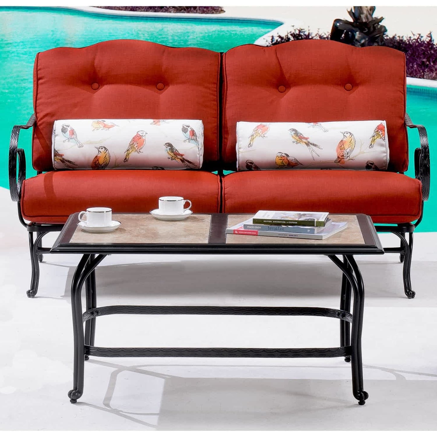 Hammond Lakeside 6Pc Outdoor Conversation Set Loveseat And Ottomans - M&K Grills