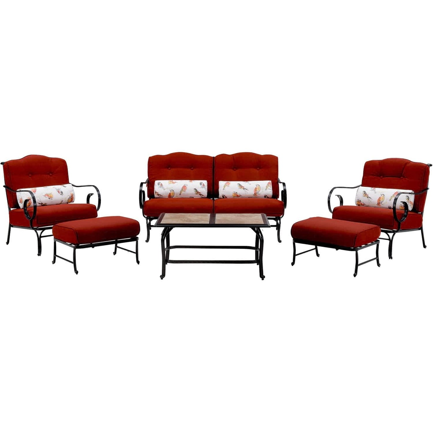 Hammond Lakeside 6Pc Outdoor Conversation Set Loveseat And Ottomans - M&K Grills