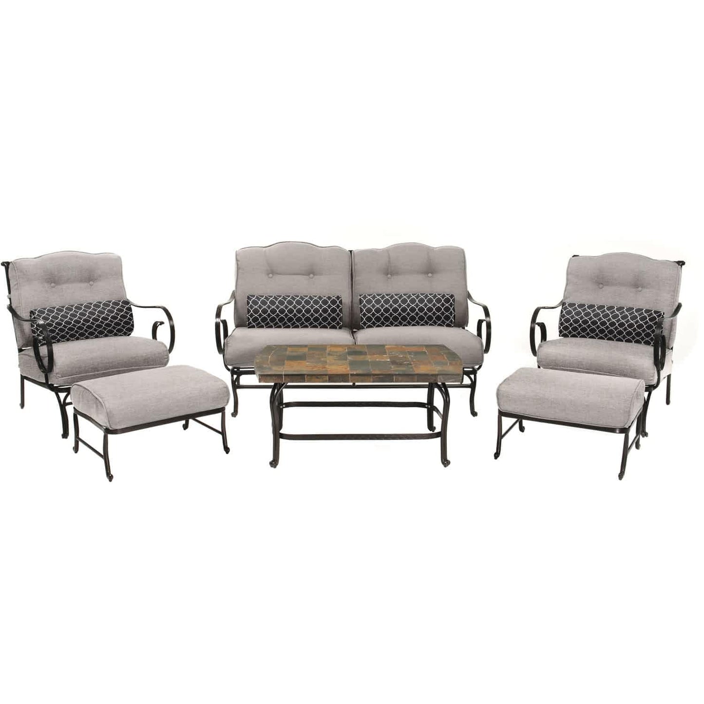 Hammond Lakeside 6Pc Outdoor Conversation Set Loveseat And Ottomans - M&K Grills