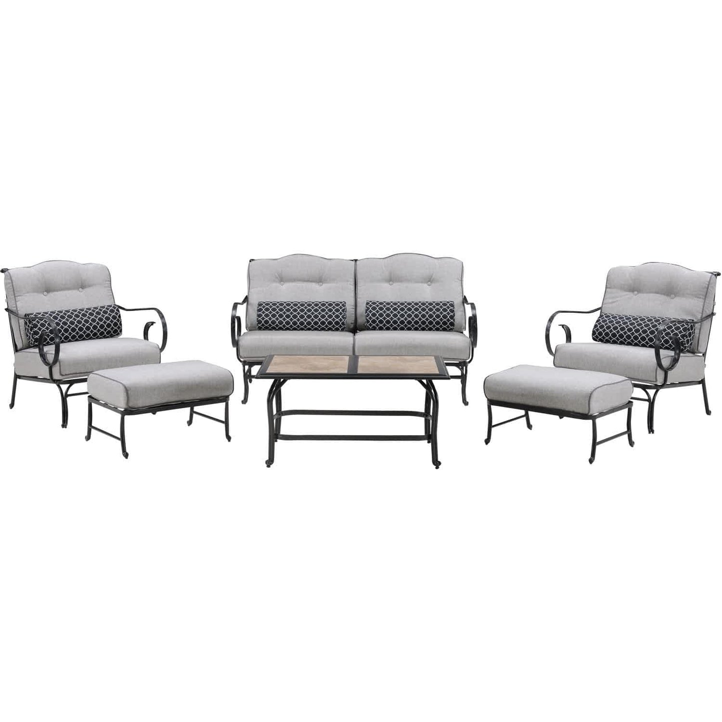 Hammond Lakeside 6Pc Outdoor Conversation Set Loveseat And Ottomans - M&K Grills