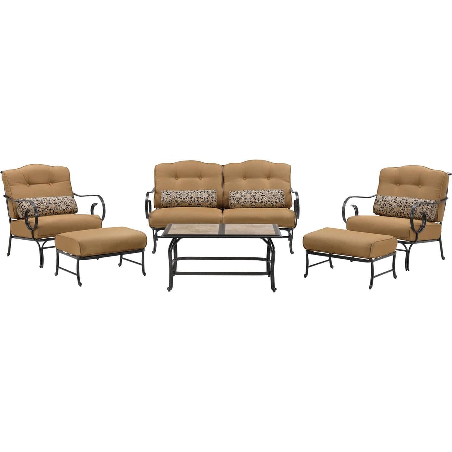 Hammond Lakeside 6Pc Outdoor Conversation Set Loveseat And Ottomans - M&K Grills