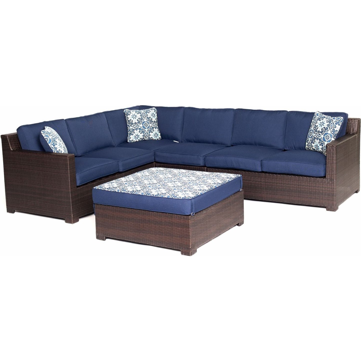 Hammond Stratton 5Pc Outdoor Conversation Set Ottoman And Loveseat - M&K Grills