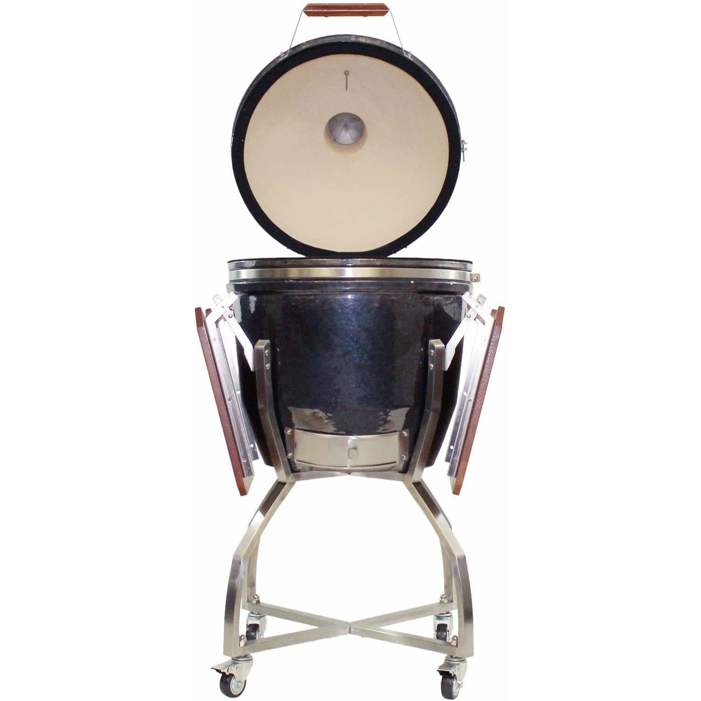 Heat 19″ ceramic kamado grill with accessories & cart HTK-19CSCA - M&K Grills