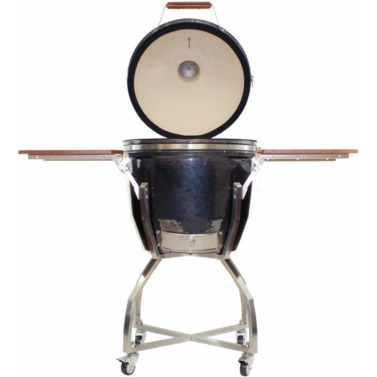 Heat 19″ ceramic kamado grill with accessories & cart HTK-19CSCA - M&K Grills