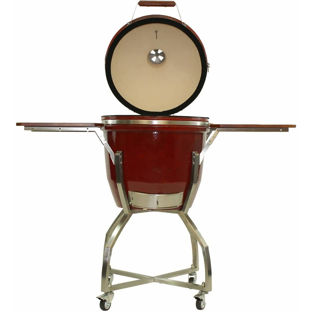 Heat 19″ ceramic kamado grill with accessories & cart HTK-19CSCA - M&K Grills