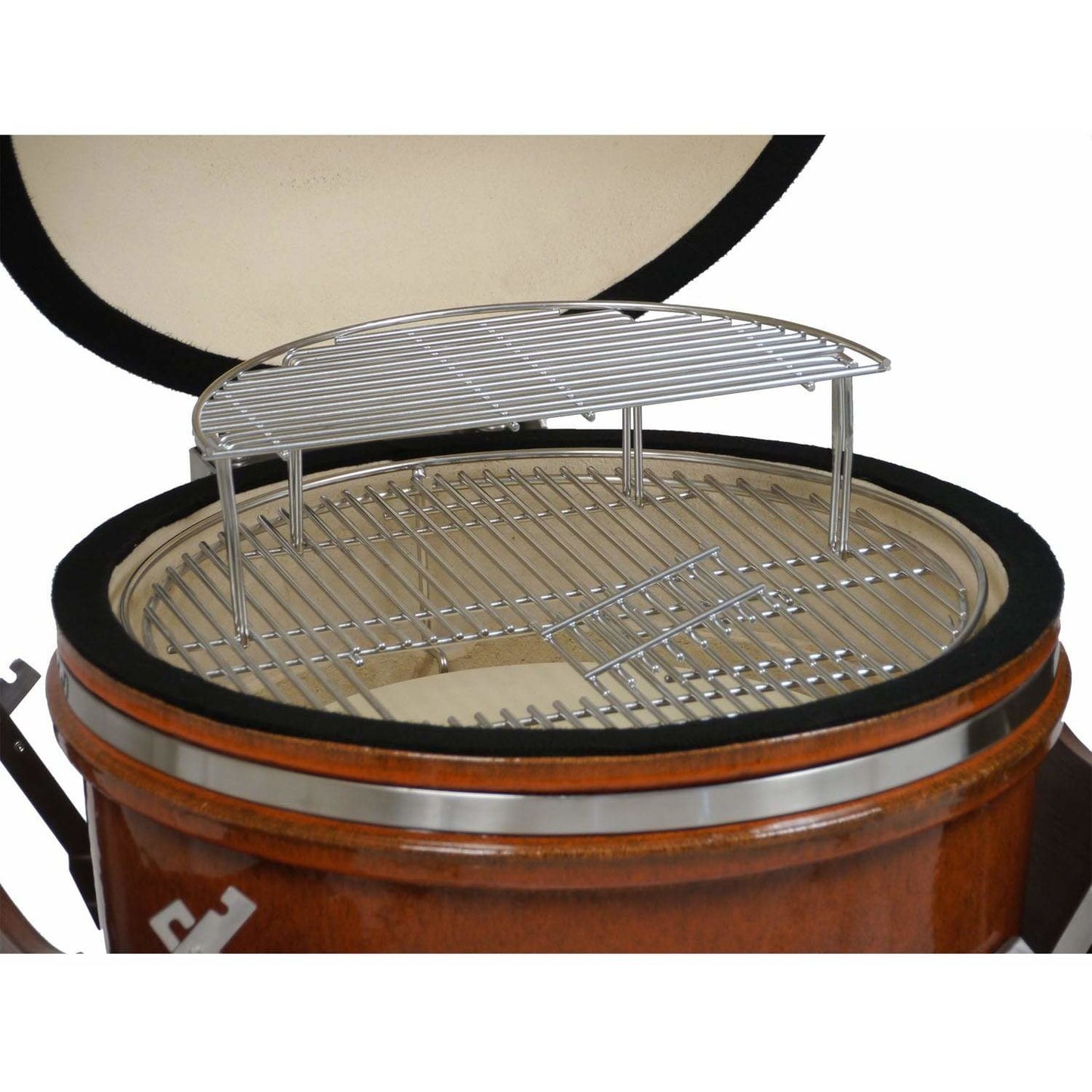Heat 19 Inch Ceramic Kamado Char Grill, Cover, Rust - M&K Grills