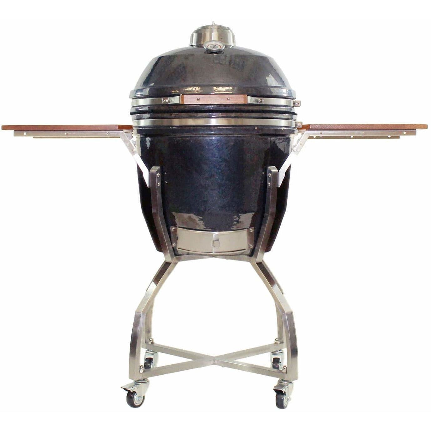 Heat 19 Inch Ceramic Kamado Grill, with cart, shelves and Cover, Graphite - M&K Grills