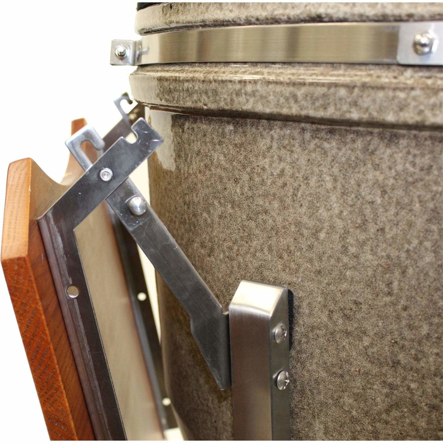 Heat 19 Inch Kamado Char Grill, with cart, shelves and Cover, Sand - M&K Grills