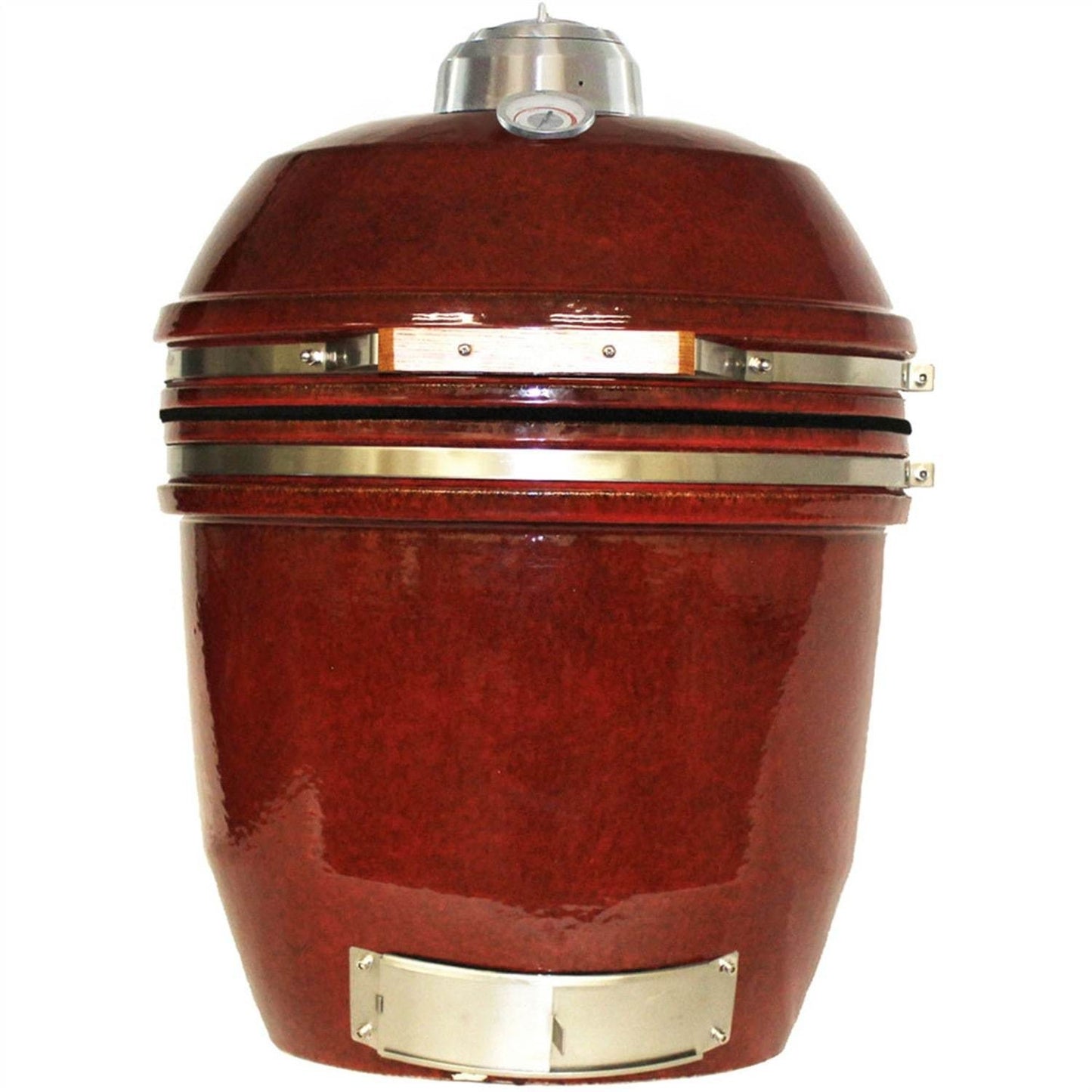 Heat 19 Inch Ceramic Kamado Char Grill, Build Kit, Red - M&K Grills