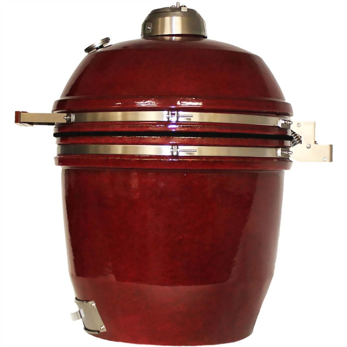 Heat 19 Inch Ceramic Kamado Char Grill, Build Kit, Red - M&K Grills