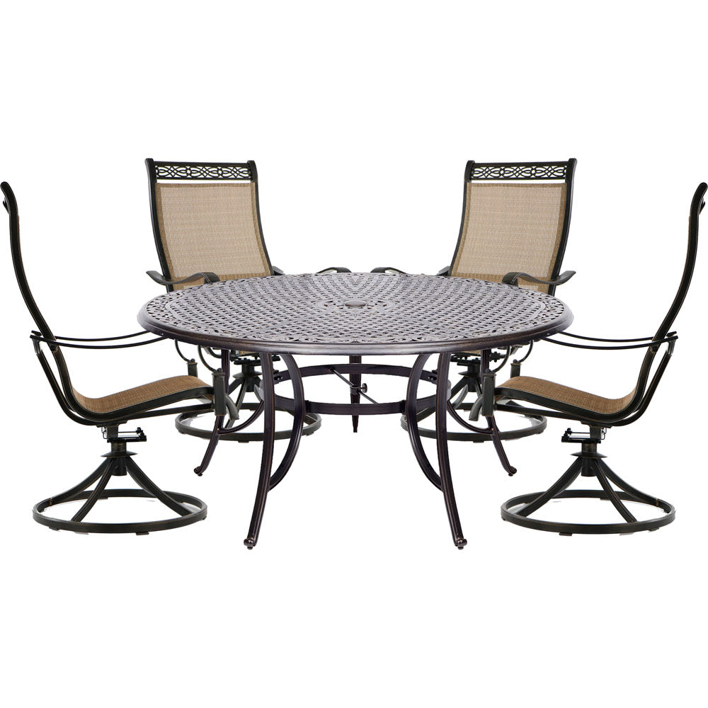 hanover-manor-5-piece-4-sling-swivel-rockers-60-inch-round-cast-table-mandn5pcswrd4