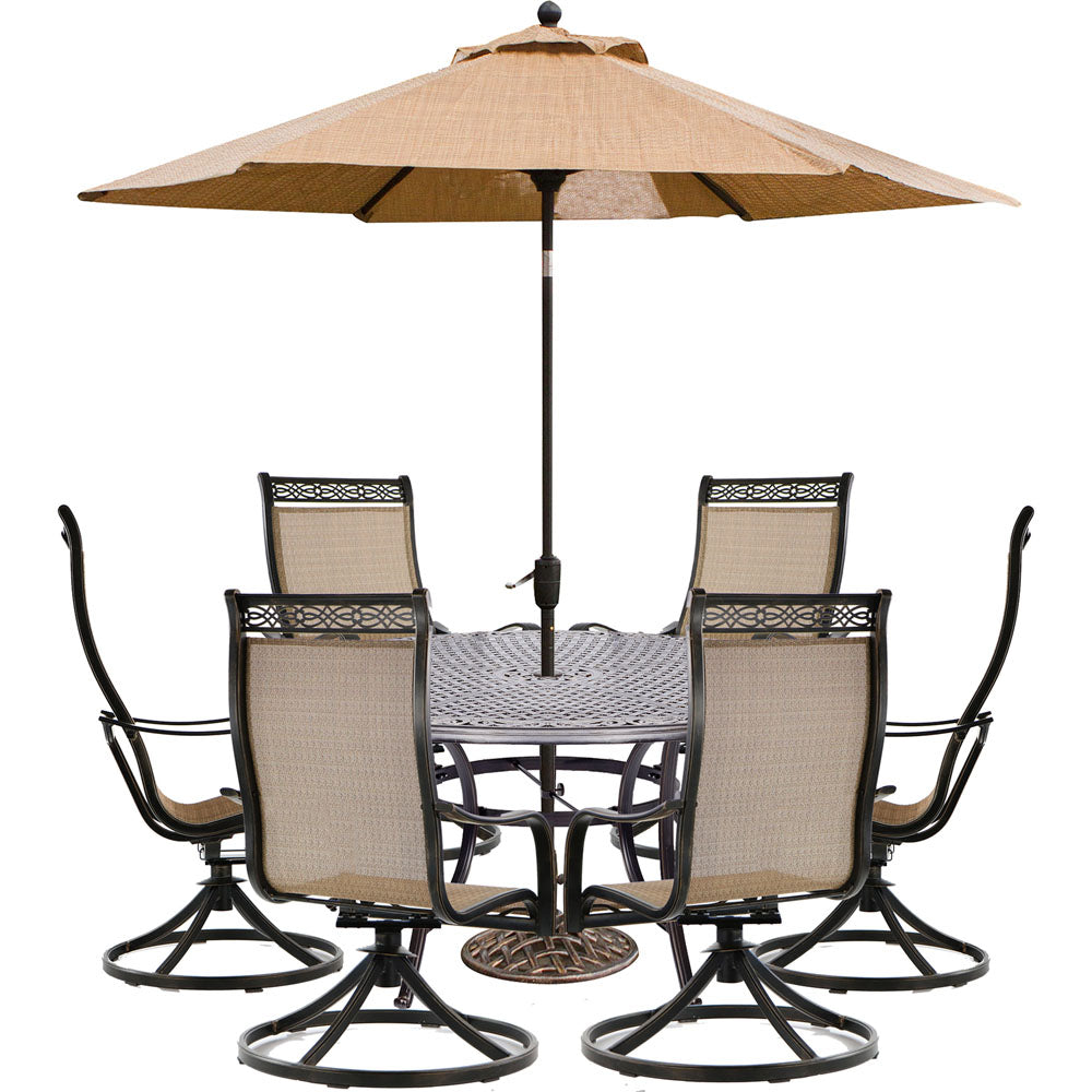 hanover-manor-7-piece-6-sling-swivel-rockers-60-inch-round-cast-table-umbrella-base-mandn7pcswrd6-su