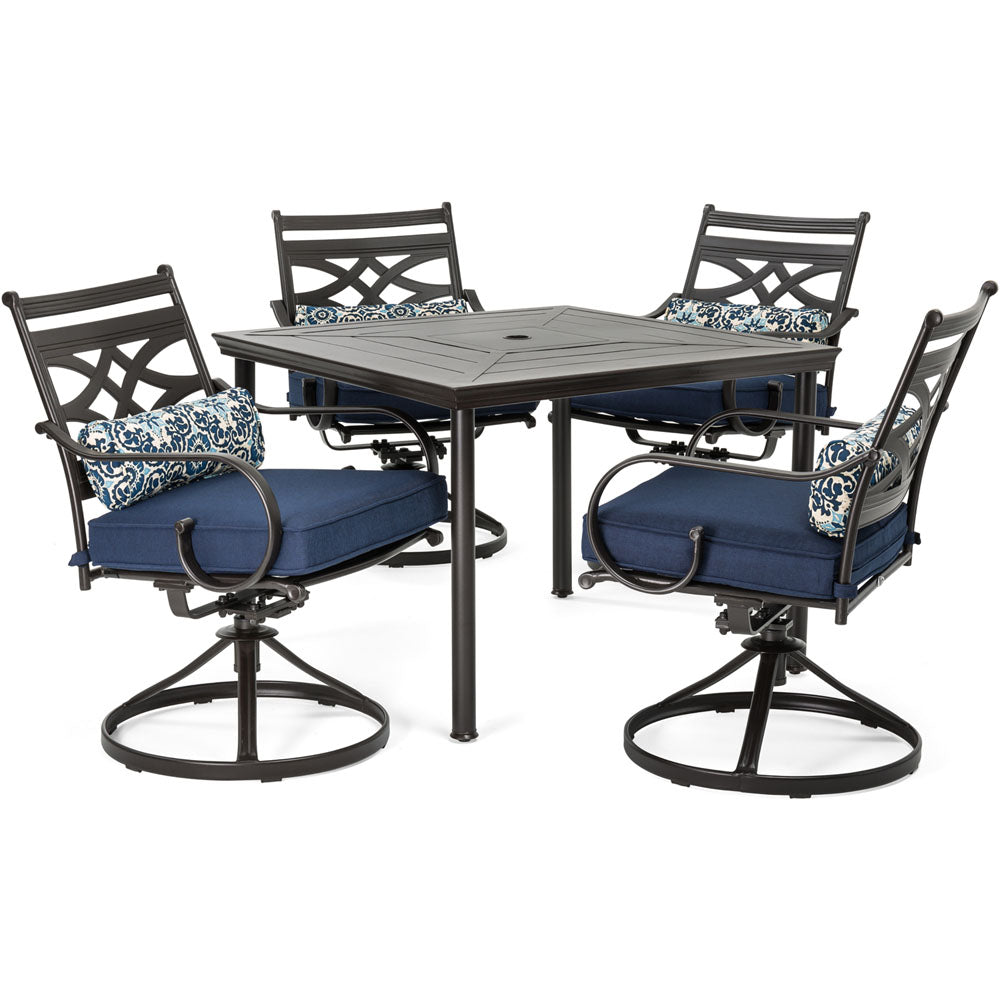 hanover-montclair-5-piece-4-swivel-rockers-40-inch-square-dining-table-mclrdn5pcsqsw4-nvy