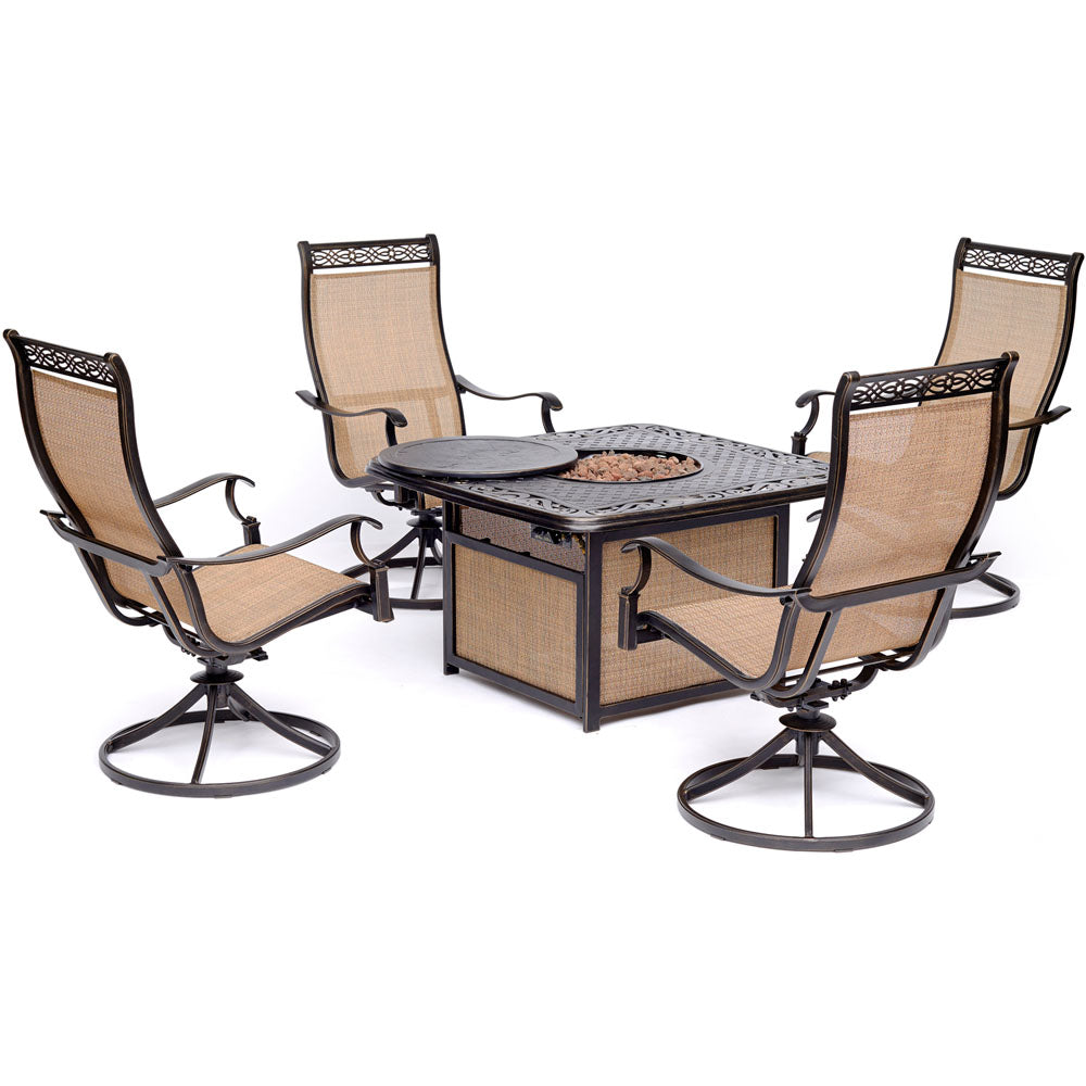 hanover-monaco-5-piece-fire-pit-set-4-sling-swivel-rockers-and-cast-top-fire-pit-mon5pcsw4cfp