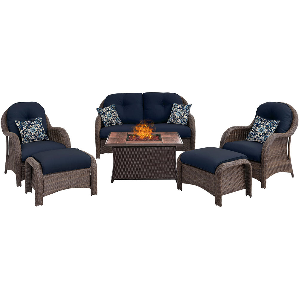 hanover-newport-6-piece-fire-pit-set-with-wood-grain-tile-top-newpt6pcfp-nvy-wg