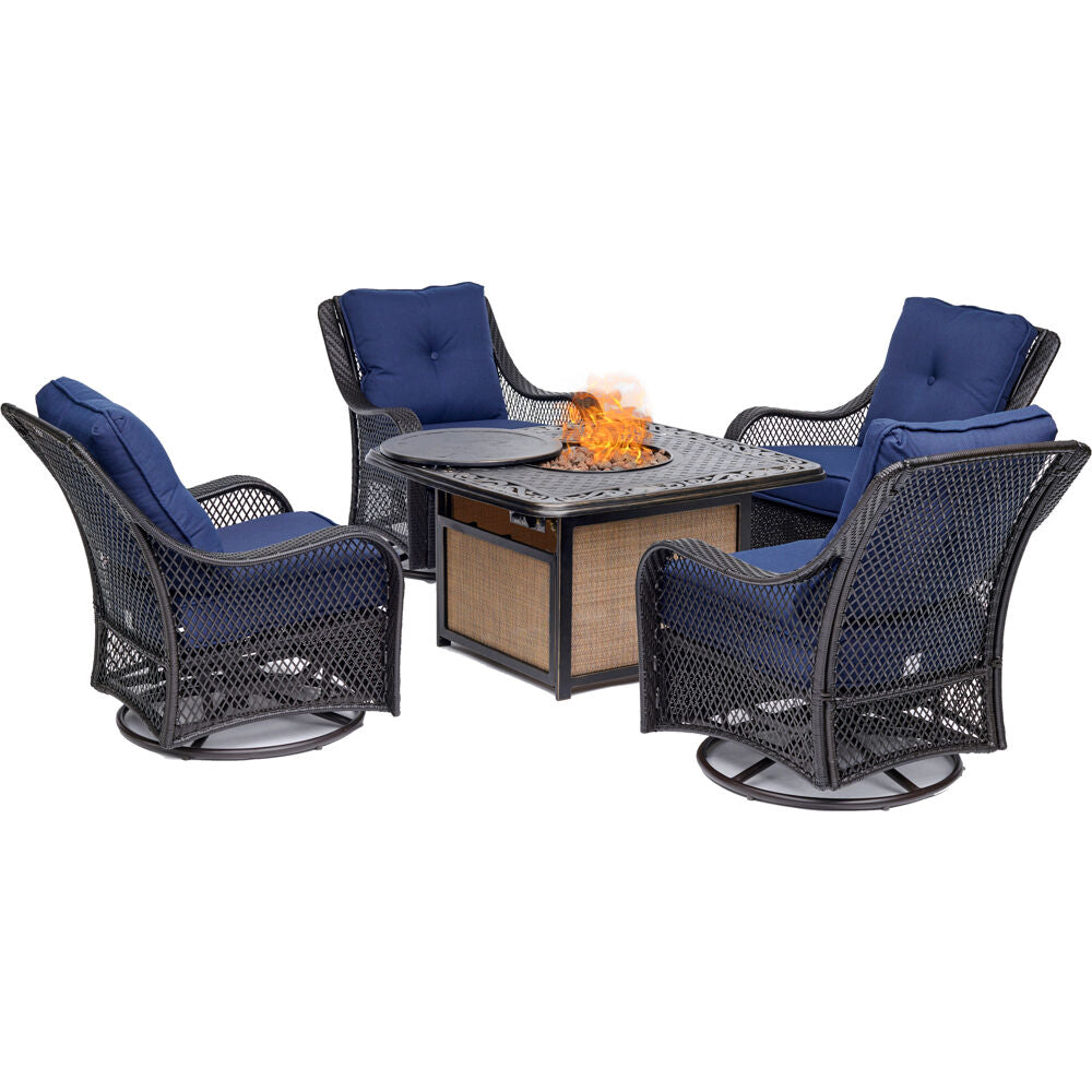 hanover-orleans-5-piece-fire-pit-4-cushioned-swivel-rockers-and-cast-top-fire-pit-orl5pccfpsw4-nvy