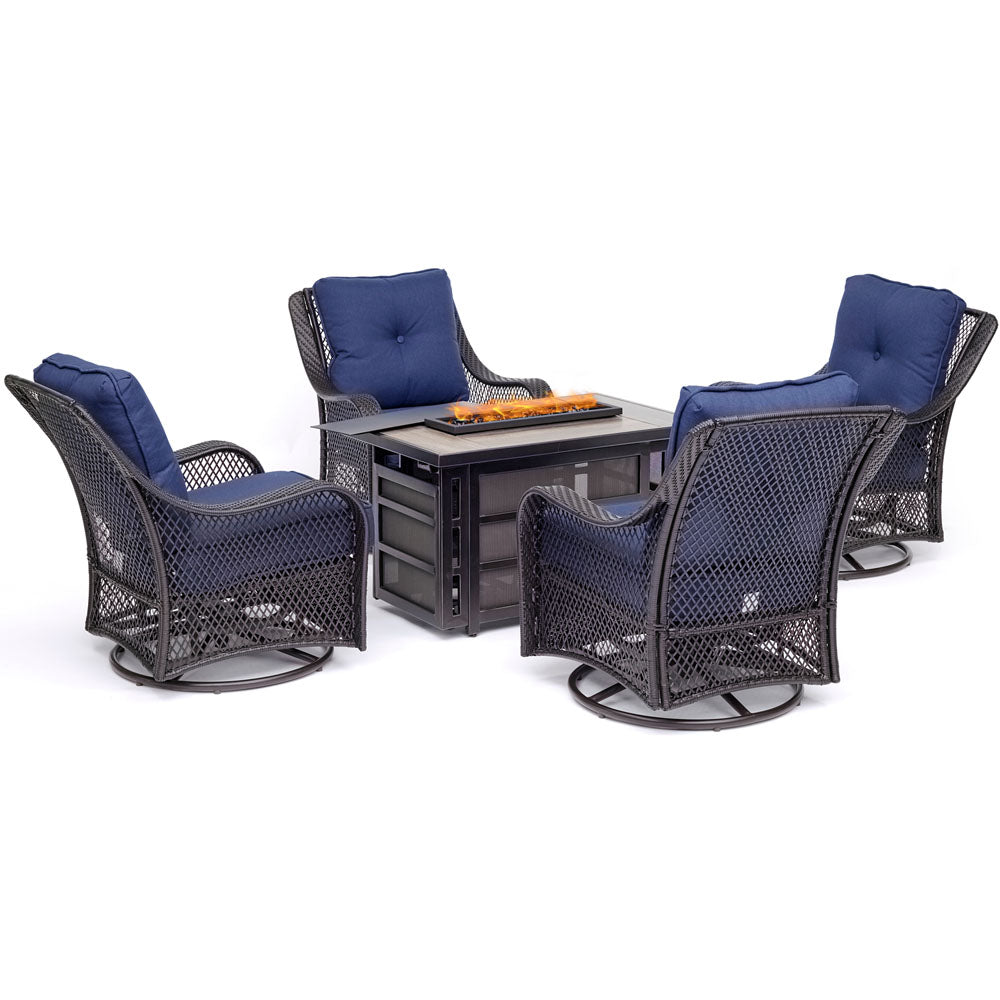 hanover-orleans-5-piece-fire-pit-4-swivel-gliders-rectangle-kd-fire-pit-with-tile-orl5pcsw4recfp-nvy