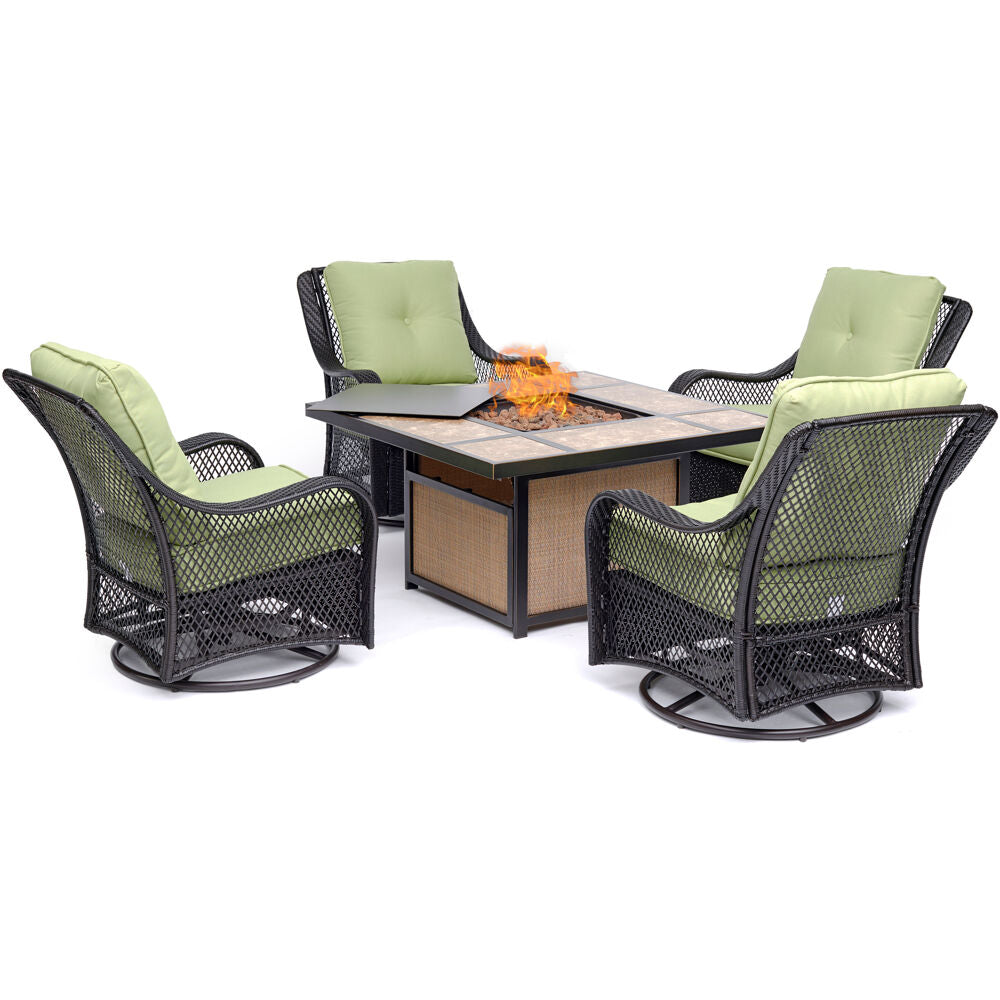 hanover-orleans-5-piece-fire-pit-4-cushioned-swivel-gliders-and-tile-top-fire-pit-orl5pctfpsw4-grn