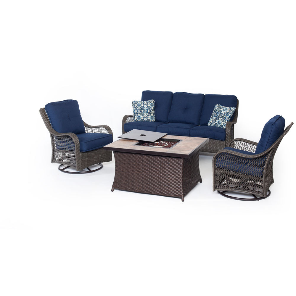 hanover-orleans-fire-pit-seating-set-2-swivel-gliders-sofa-fire-pit-coffee-table-with-porcelain-tile-orleans4pcfp-nvy-b