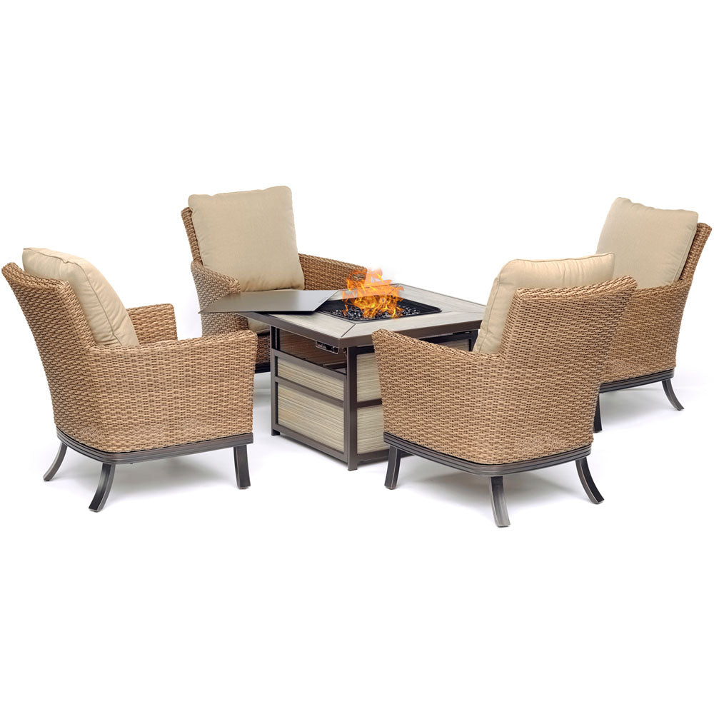 hanover-slater-5-piece-fire-pit-4-woven-cushioned-chairs-square-kd-fire-pit-with-tile-slat5pcsqfp