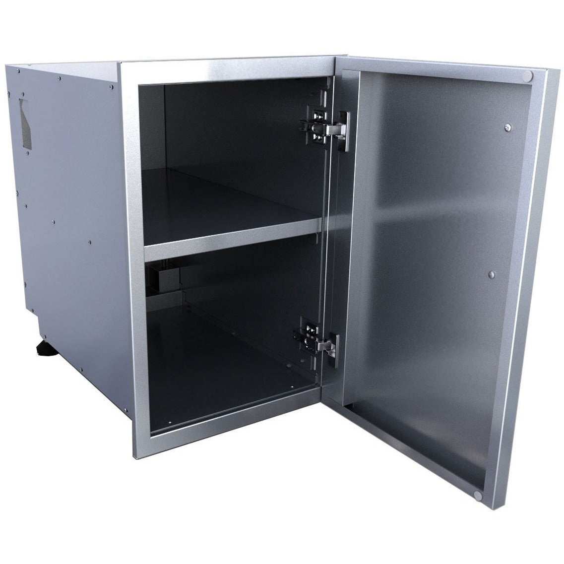 Sunstone 15 inch designer series dry storage pantry door DE-DVPR15 - Open Single Door Storage Pantry Interior