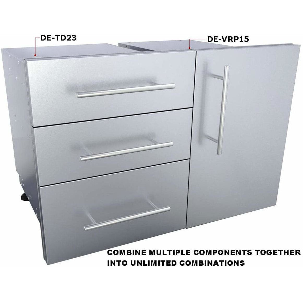 Sunstone 15 inch designer series dry storage pantry door DE-DVPR15 - Multiple Component Combination with Pantry
