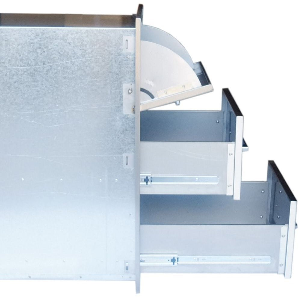 Sunstone 17 inch beveled frame paper towel drawer combo BA-DPCF17 - Side View of Paper Towel Drawer Combo.