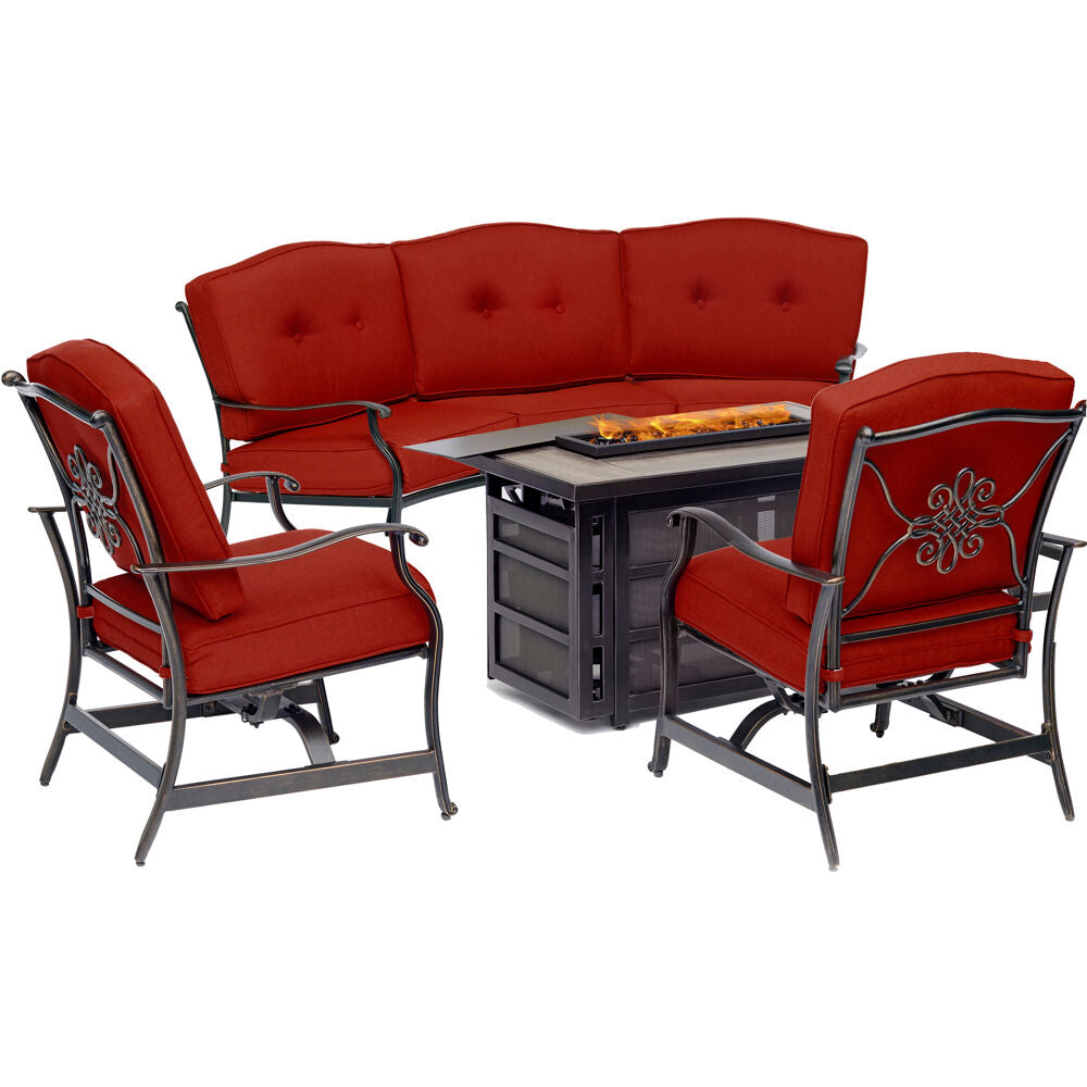 hanover-traditions-4-piece-fire-pit-rectangle-kd-fire-pit-with-tile-crescent-sofa-2-cushion-rockers-trad4pcrecfp-red