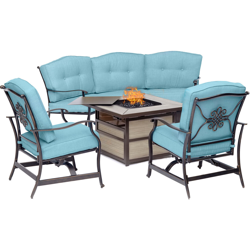 hanover-traditions-4-piece-fire-pit-square-kd-fire-pit-with-tile-crescent-sofa-2-cushion-rockers-trad4pcsqfp-blu