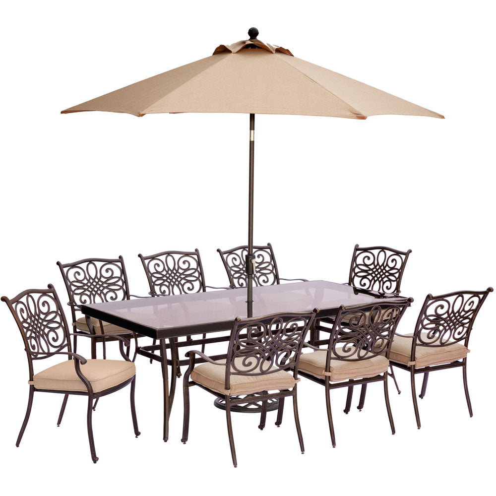 hanover-traditions-9-piece-8-dining-chairs-42x84-inch-glass-top-table-umbrella-base-traddn9pcg-su