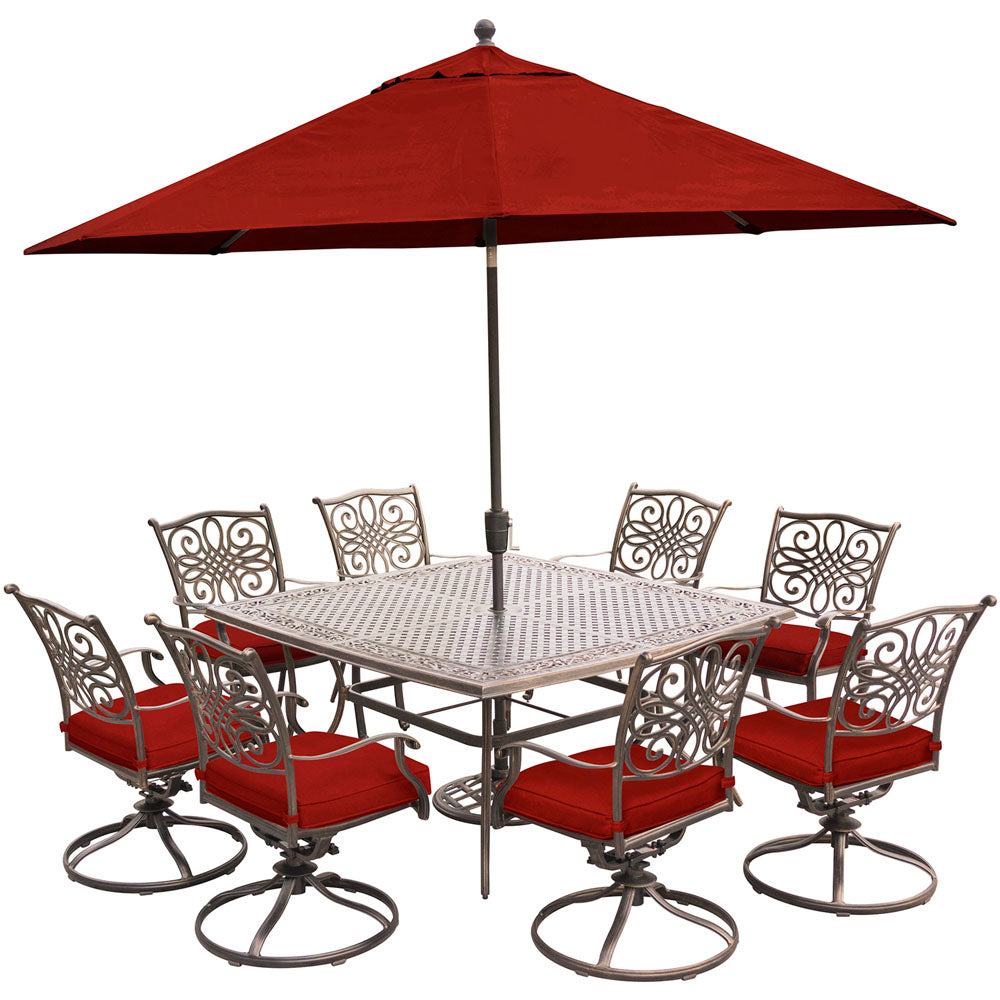 hanover-traditions-9-piece-8-swivel-rockers-60-inch-square-cast-table-umbrella-base-traddn9pcswsq8-su-r
