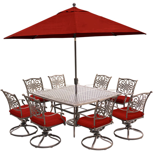 hanover-traditions-9-piece-8-swivel-rockers-60-inch-square-cast-table-umbrella-base-traddn9pcswsq8-su-r