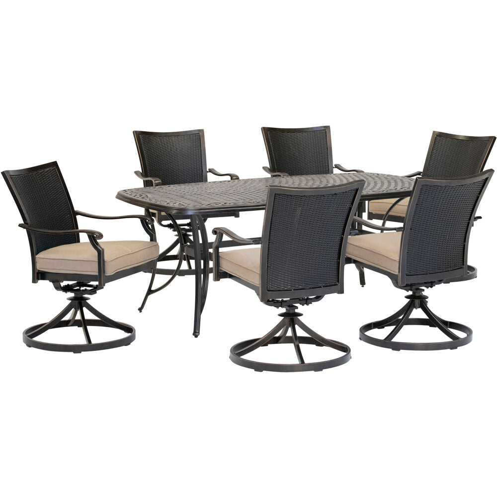 hanover-traditions-7-piece-6-wicker-back-swivel-rockers-38x72-inch-cast-table-traddnwb7pcswc-tan