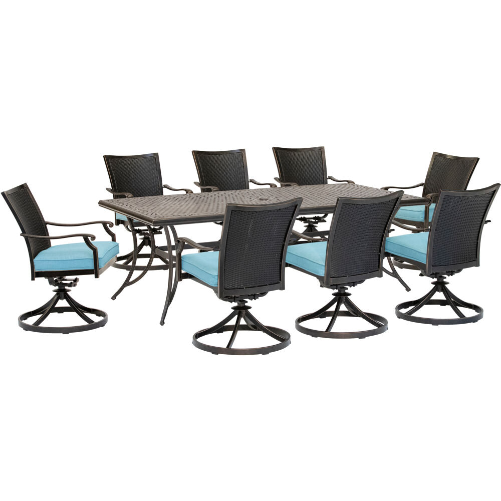 hanover-traditions-9-piece-8-wicker-back-swivel-rockers-42x84-inch-cast-table-traddnwb9pcswc-blu