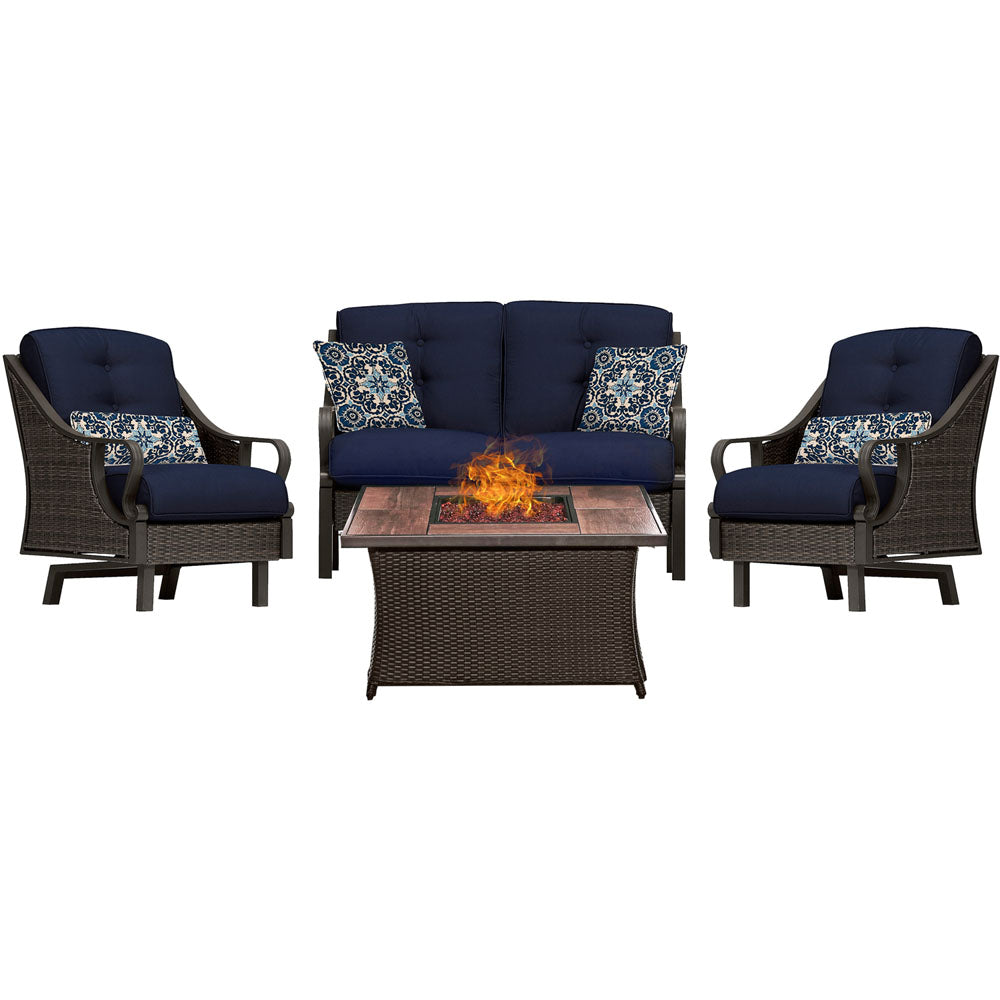hanover-ventura-4-piece-fire-pit-set-with-wood-grain-tile-top-ven4pcfp-nvy-wg
