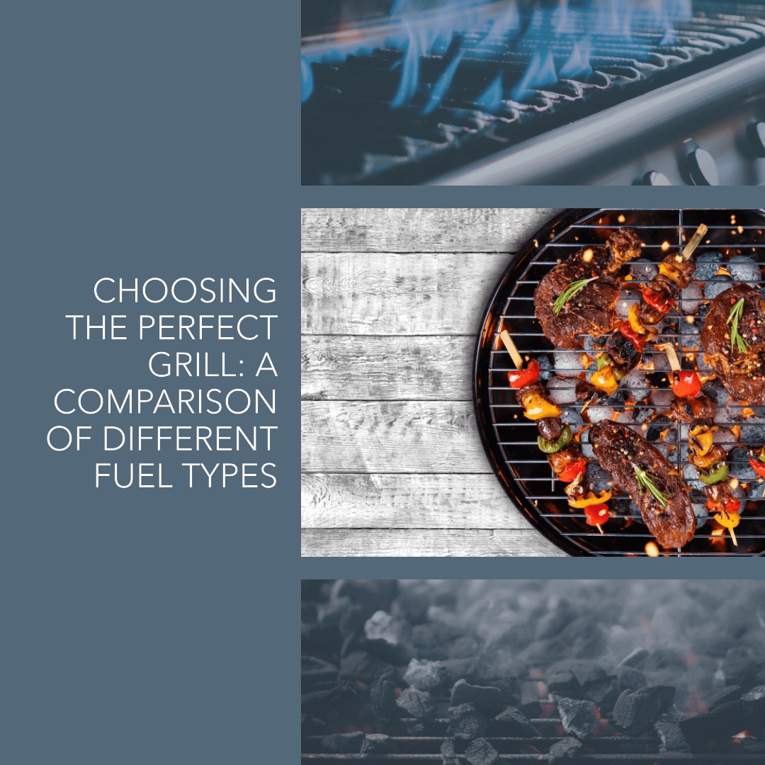 Outdoor kitchen with gas, charcoal, pellet, and kamado grills