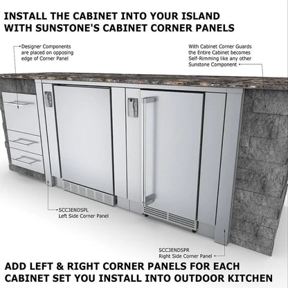 Sunstone 30″ Appliance Cabinet for up to 21″ wide Fridge – SAC30APC - Installed View