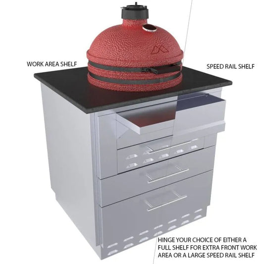 Sunstone 30″ Kamado Base Cabinet for UpTo 24 In. Dia. Kamado and for Sunstone Power Cirque–SAC30KBDC - Cabnet